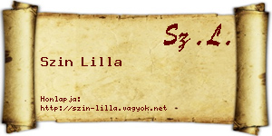 Szin Lilla névjegykártya